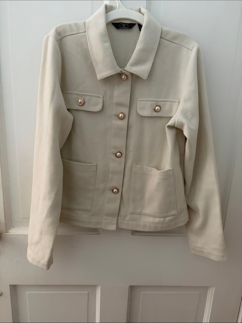 G by Giuliana Cream Button-Front Blazer Jacket